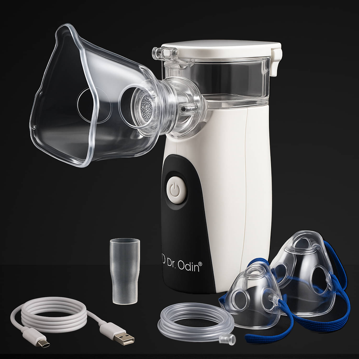     			DR. ODIN Portable Mesh Nebulizer OMN102 Gray & White