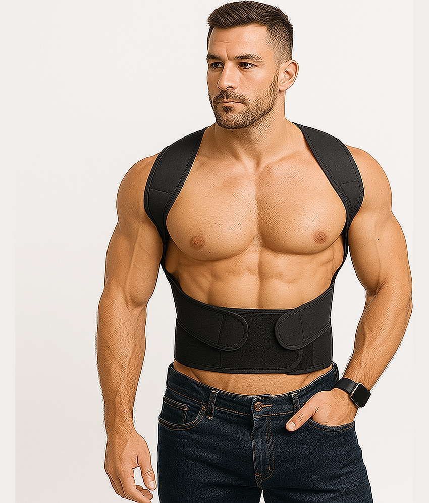 EMERET Black Back Support ( Pack of 1 ) - Sports and Fitness Equipment | Buy online on ZillyBuy