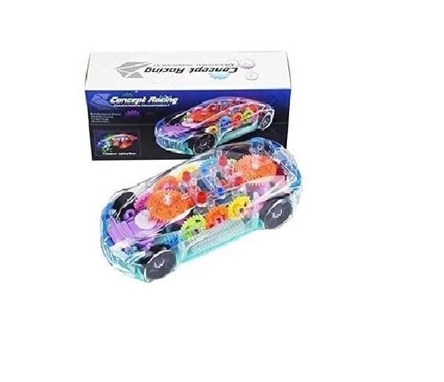     			FREEDY Transparent Concept Car with Gear Simulation Mechanical Technology and 360 Degree Rotation, 3D Lighting and Musical Sound Toys For Kids Boys & Girls. (Multicolor, Pack of: 1)