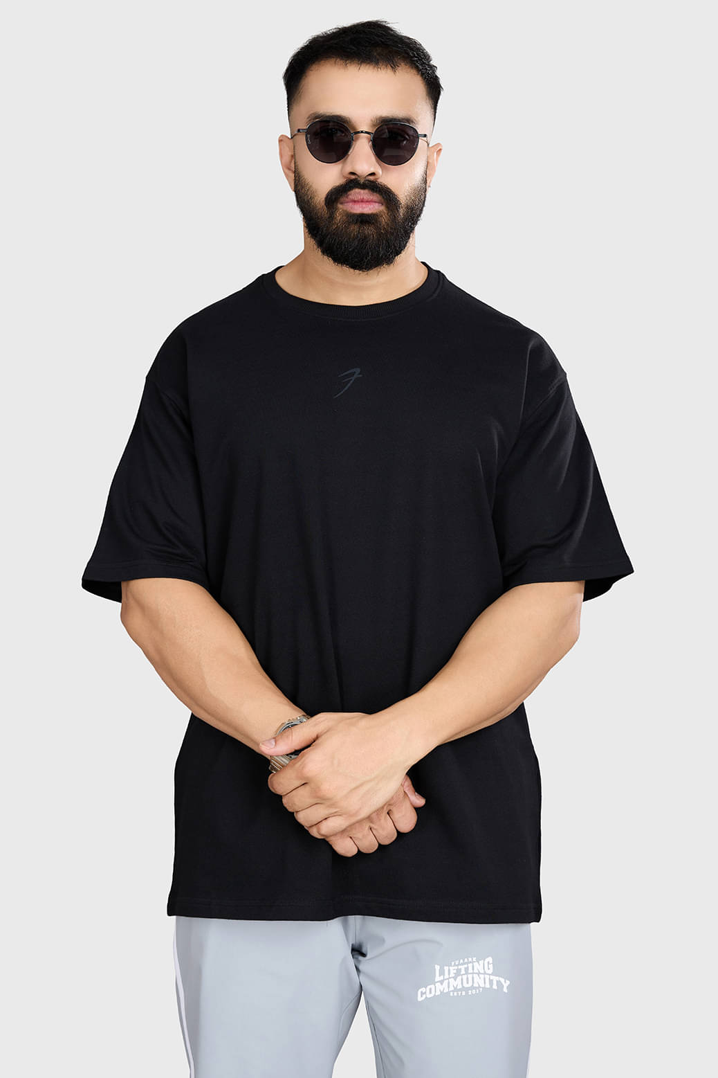     			Fuaark Black Cotton Oversized Fit Men's Sports T-Shirt ( Pack of 1 )