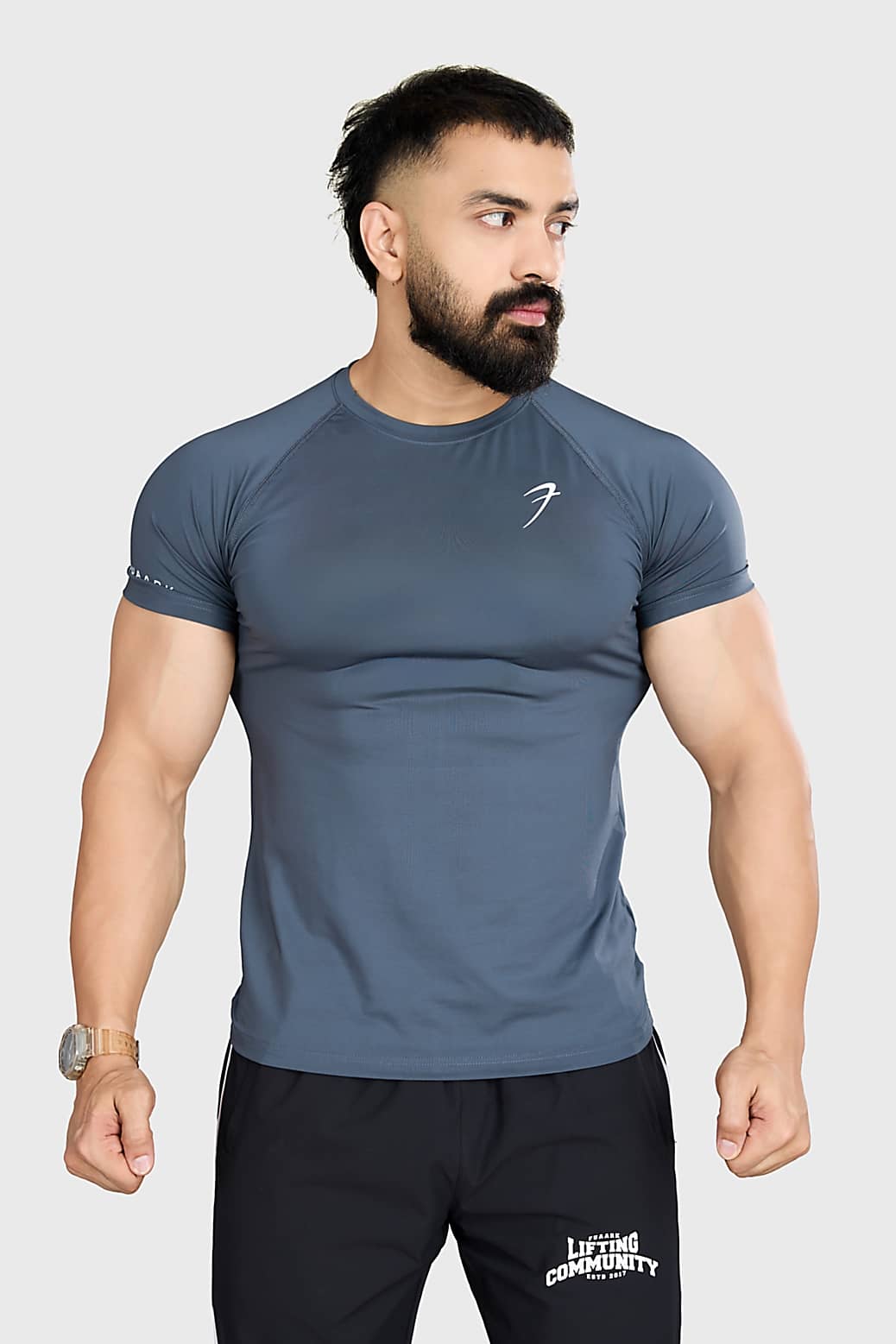 Fuaark White Polyester Slim Fit Men's Compression T-Shirt ( Pack of 1 )