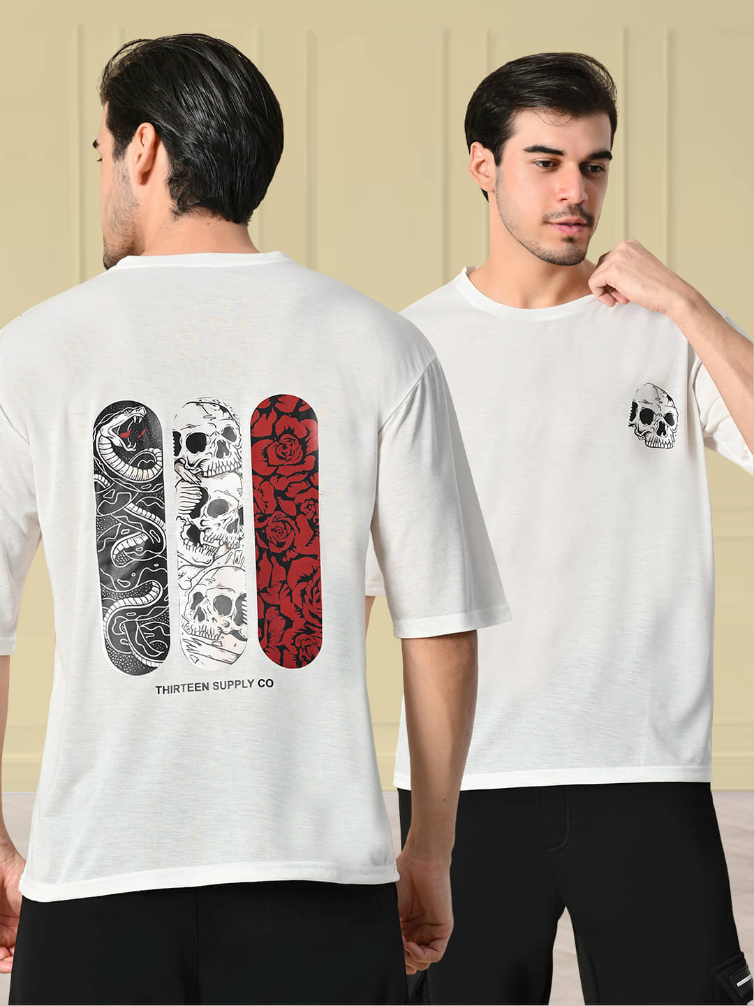 Glito Men Cotton Blend Regular Fit Printed T-Shirt ( White ) Glito Men Cotton Blend Regular Fit Printed T-Shirt ( White )