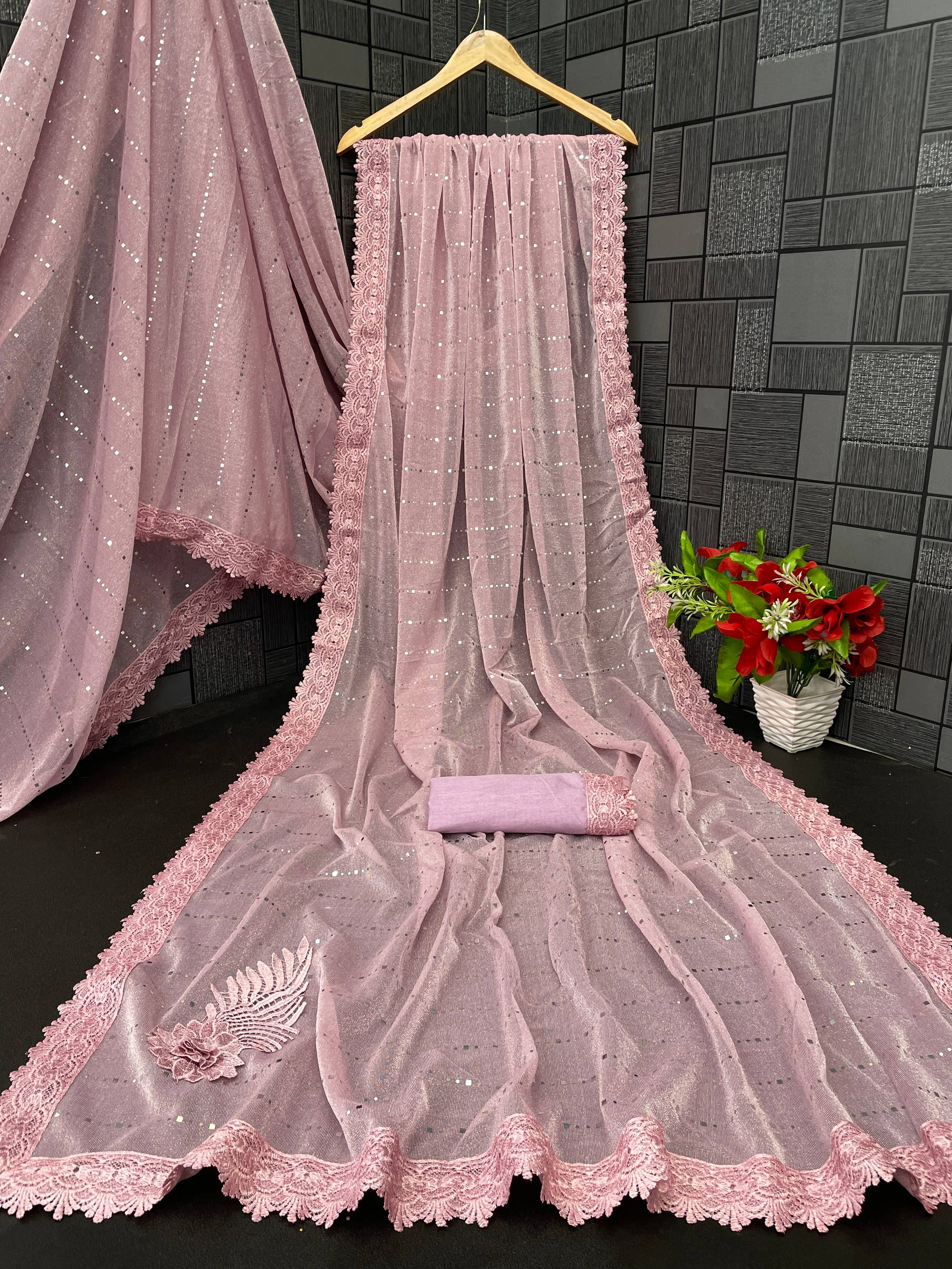 Gullak Lycra Dyed Banarasi saree With Unstitched Blouse Piece ( Pink ) Gullak Lycra Dyed Banarasi saree With Unstitched Blouse Piece ( Pink )