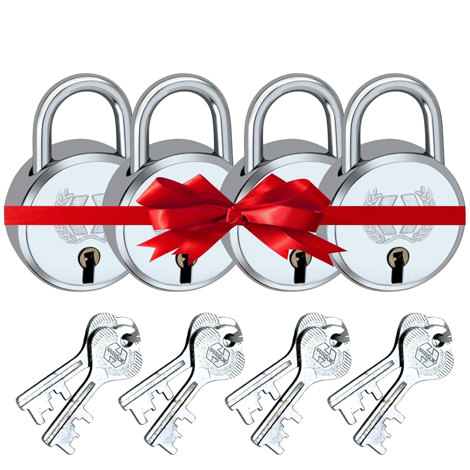 Harrison Padlocks 0307 Buy 2 Get 2 Free/Round Luggage Padlock 30mm J-6-30MM with 8 Keys/Mild Steel Material/Bright Chrome Plated Finish/Luggage Lock, Suitcase Lock, Box Lock, Bag Lock Harrison Padlocks 0307 Buy 2 Get 2 Free/Round Luggage Padlock 30mm J-6-30MM with 8 Keys/Mild Steel Material/Bright Chrome Plated Finish/Luggage Lock, Suitcase Lock, Box Lock, Bag Lock