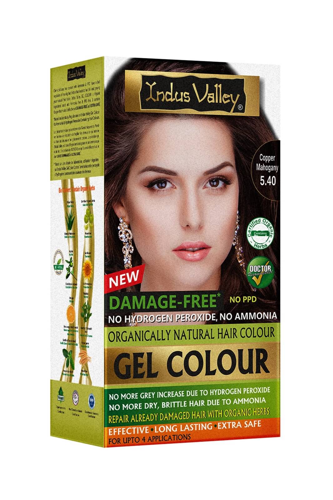     			Indus Valley Damage Free Natural Gel Hair Colour Regular Pack Mahogany 220 ML Pack of 1