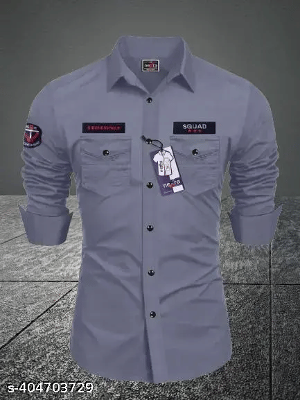 KrushnaRupa Enterprise Cotton Blend Regular Fit Self Design Full Sleeves Men's Casual Shirt - Grey ( Pack of 1 ) KrushnaRupa Enterprise Cotton Blend Regular Fit Self Design Full Sleeves Men's Casual Shirt - Grey ( Pack of 1 )