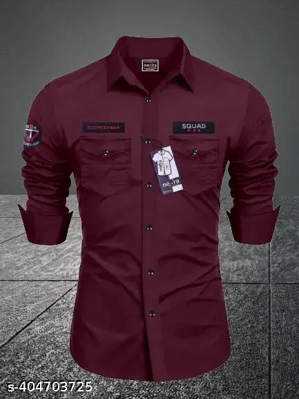     			KrushnaRupa Enterprise Cotton Blend Regular Fit Self Design Full Sleeves Men's Casual Shirt - Maroon ( Pack of 1 )
