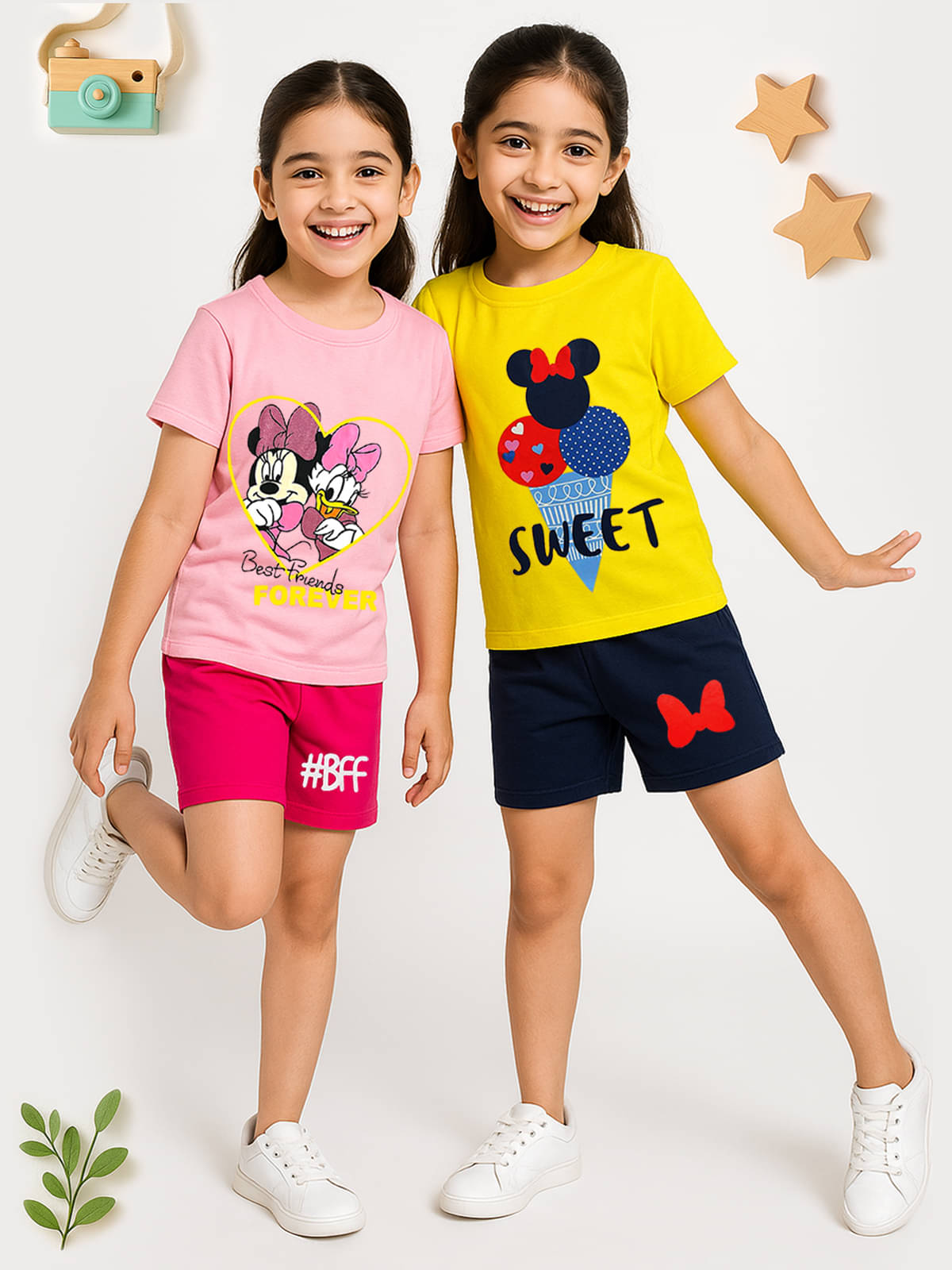 Kuchipoo Pack of 2 Girls Cotton Blend T-shirt & Shorts ( Multicolor 1 ) Kuchipoo Pack of 2 Girls Cotton Blend T-shirt & Shorts ( Multicolor 1 )
