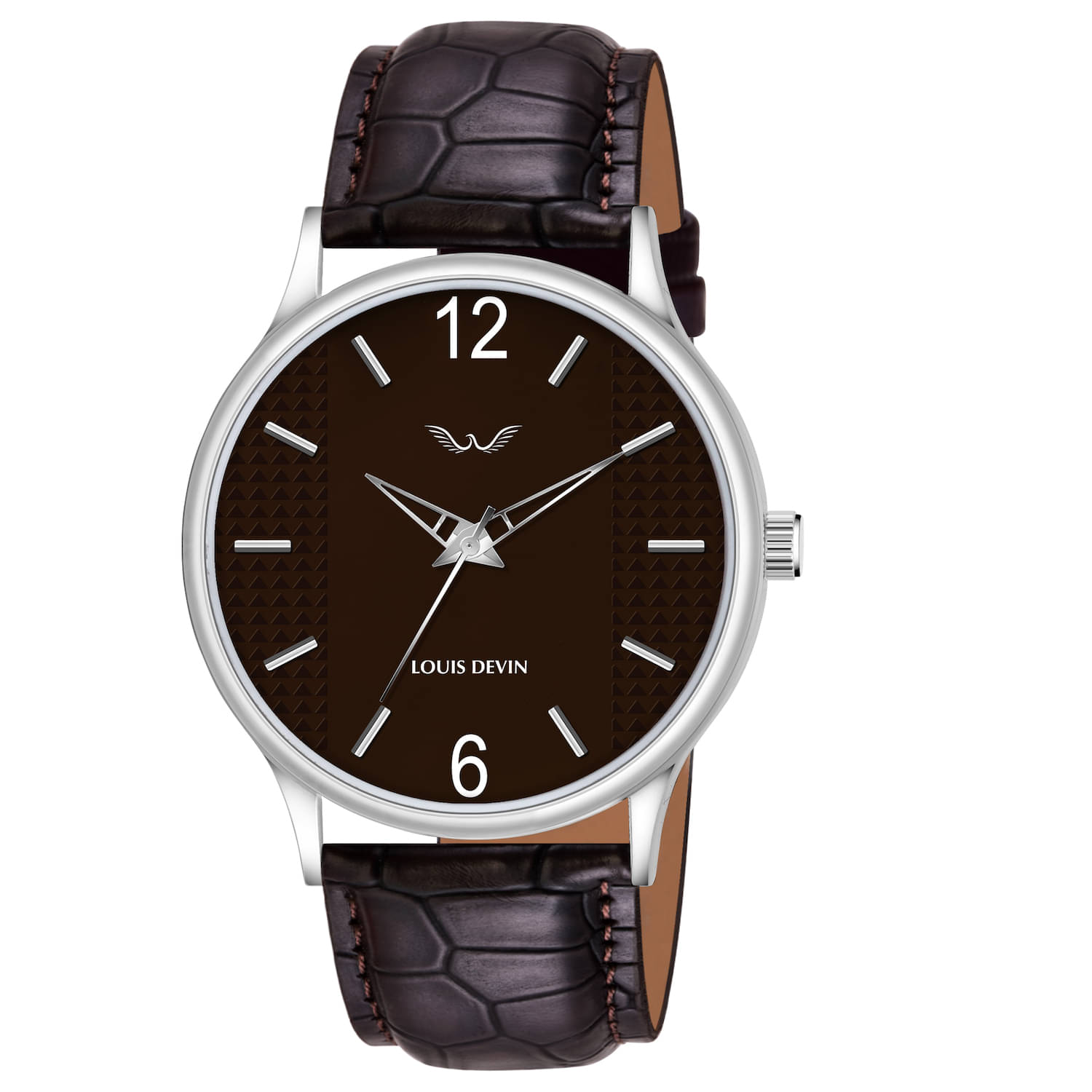     			LOUIS DEVIN Brown Leather Analog Men's Watch