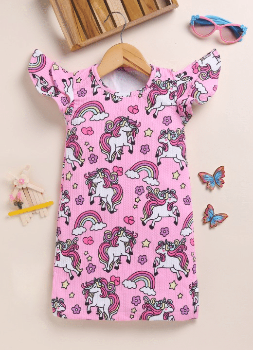 Lazy Shark Polyester Dress For Girls ( Pack of 1 , Multicolor ) Lazy Shark Polyester Dress For Girls ( Pack of 1 , Multicolor )