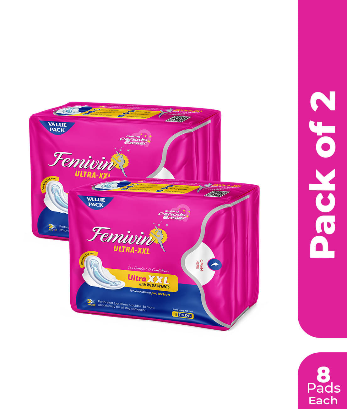 Leeford Cottony Cover XXL Ultra Sanitary Pad Soft Long Lasting Protection Pack of 2 (30 Pads Each) Leeford Cottony Cover XXL Ultra Sanitary Pad Soft Long Lasting Protection Pack of 2 (30 Pads Each)