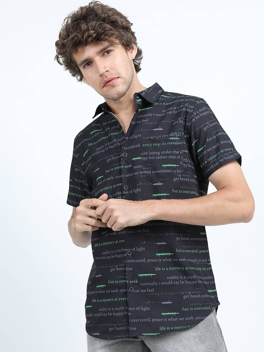 Locomotive Polyester Slim Fit Printed Half Sleeves Men's Casual Shirt - Multi ( Pack of 1 )     			Locomotive Polyester Slim Fit Printed Half Sleeves Men's Casual Shirt - Multi ( Pack of 1 )