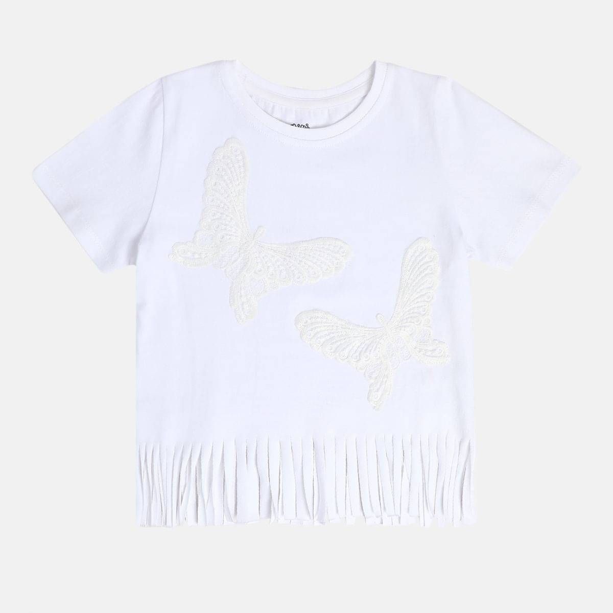    			MINI KLUB Pack of 1 Girls Cotton Top ( White )