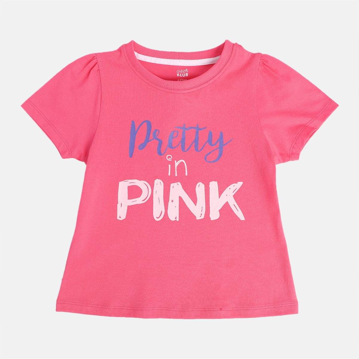     			MINI KLUB Pack of 1 Girls Cotton T-Shirt ( Pink )