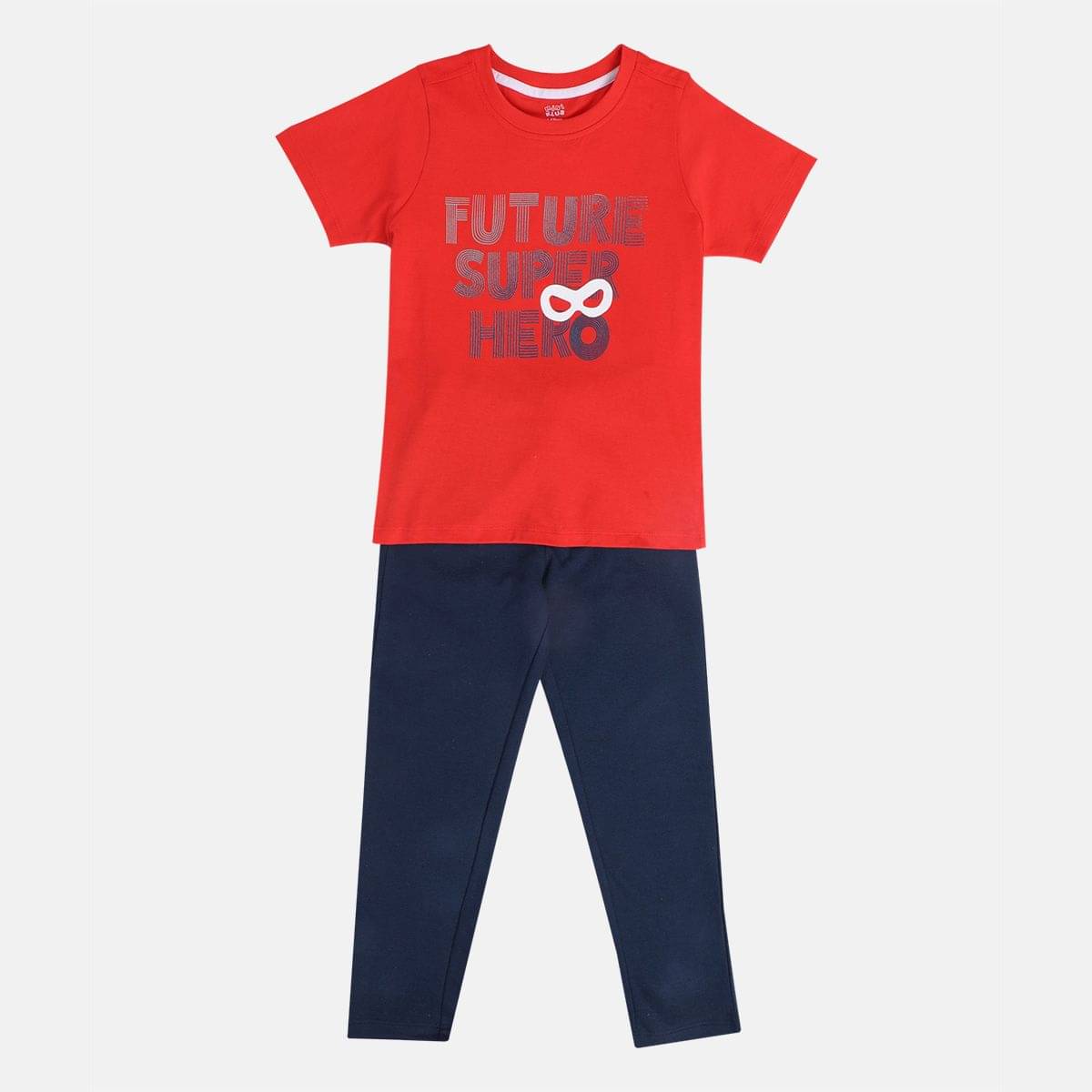     			MINI KLUB Pack of 1 Boys Cotton T-Shirt & Pants Set ( Multicolor )