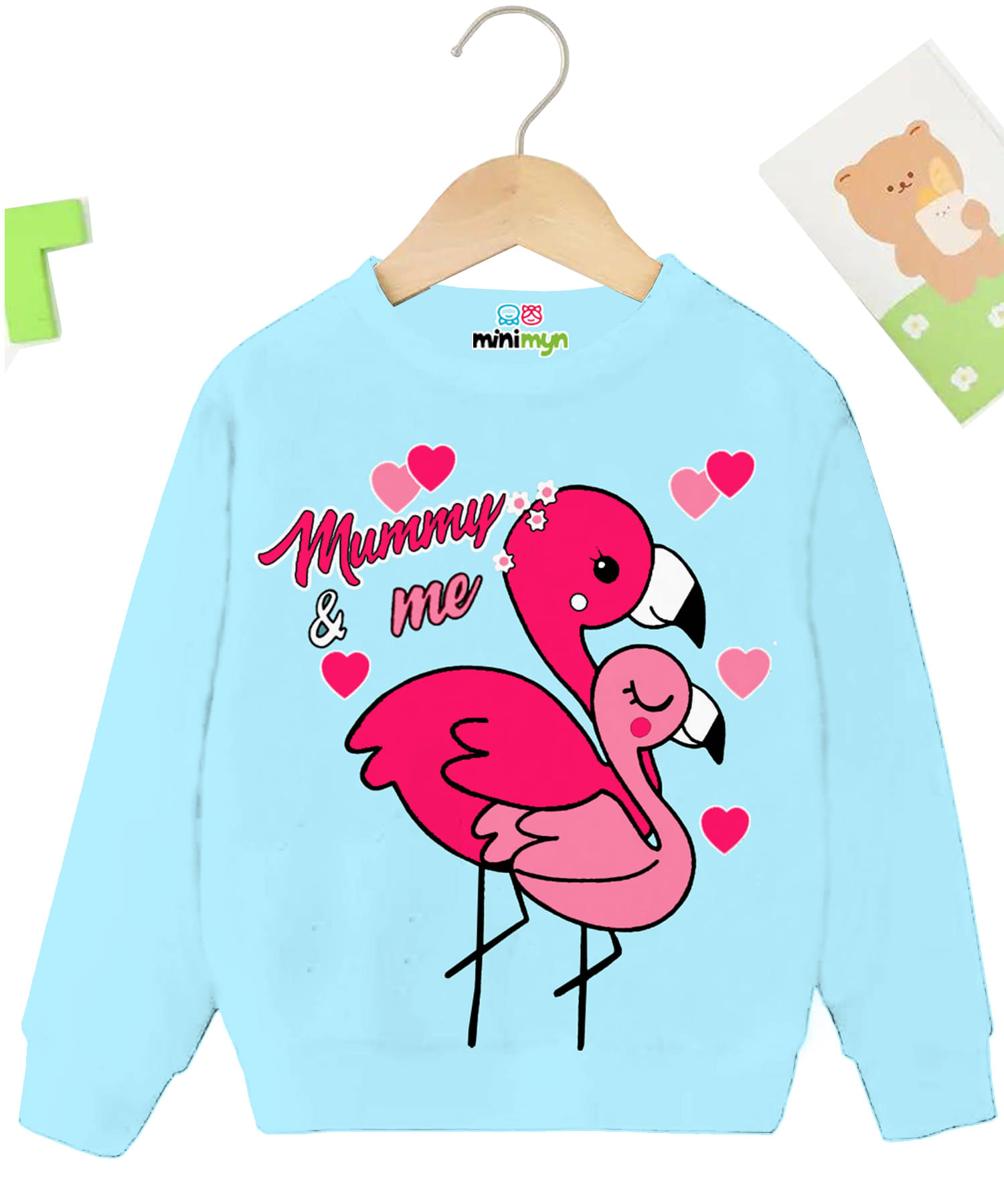     			MINI MYN Pack of 1 Girls Fleece Sweatshirt ( Neon Blue )