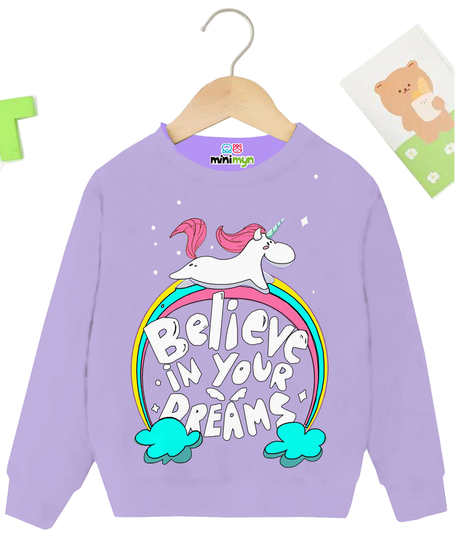     			MINI MYN Pack of 1 Girls Fleece Sweatshirt ( Lavender )