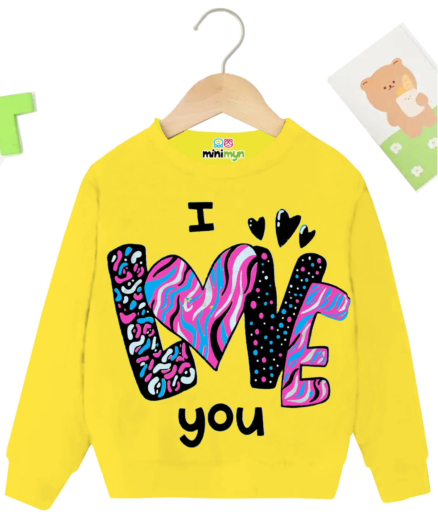 MINI MYN Pack of 1 Girls Fleece Sweatshirt ( Bright Yellow ) MINI MYN Pack of 1 Girls Fleece Sweatshirt ( Bright Yellow )
