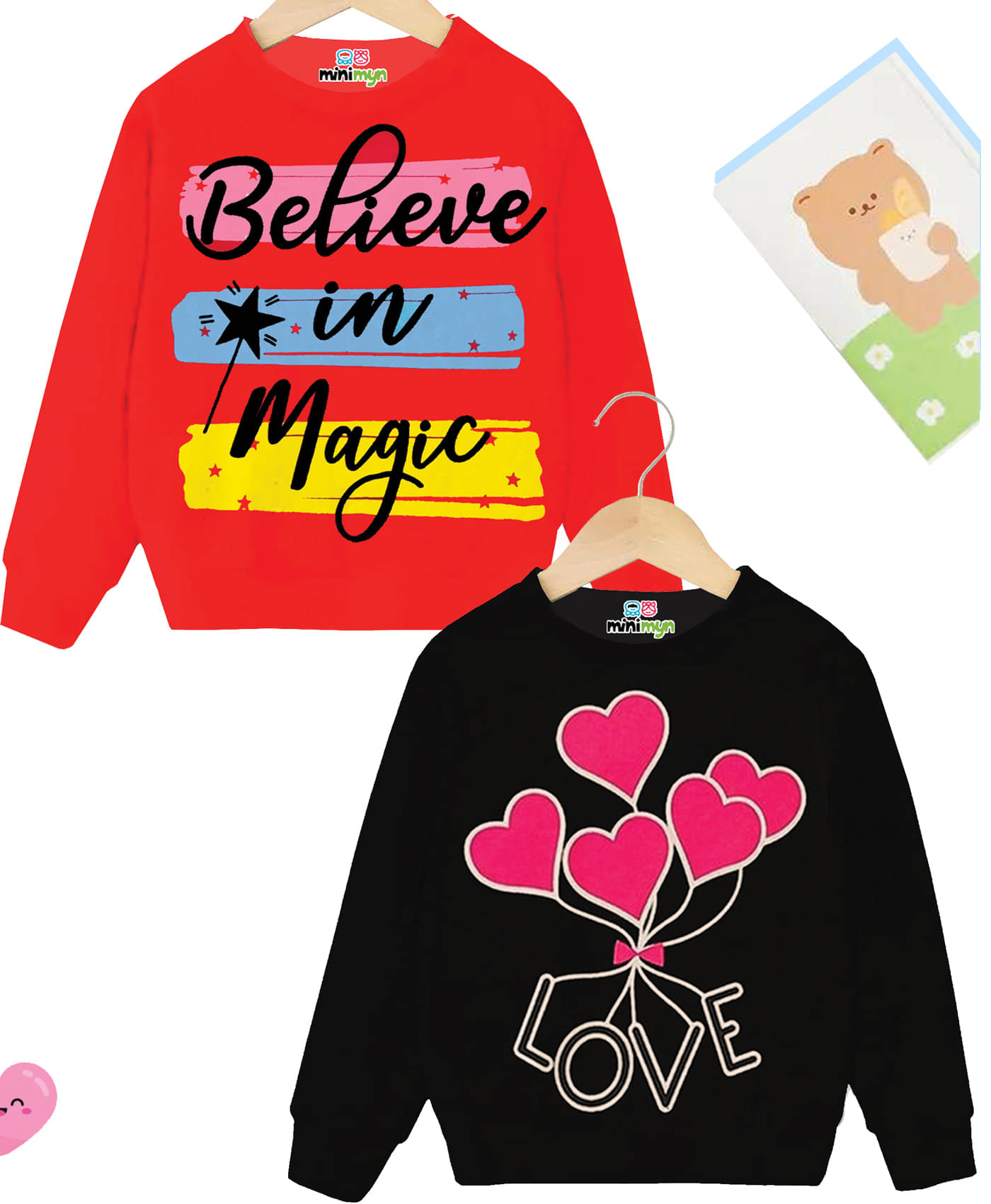     			MINI MYN Pack of 2 Girls Fleece Sweatshirt ( Multicolor 2 )