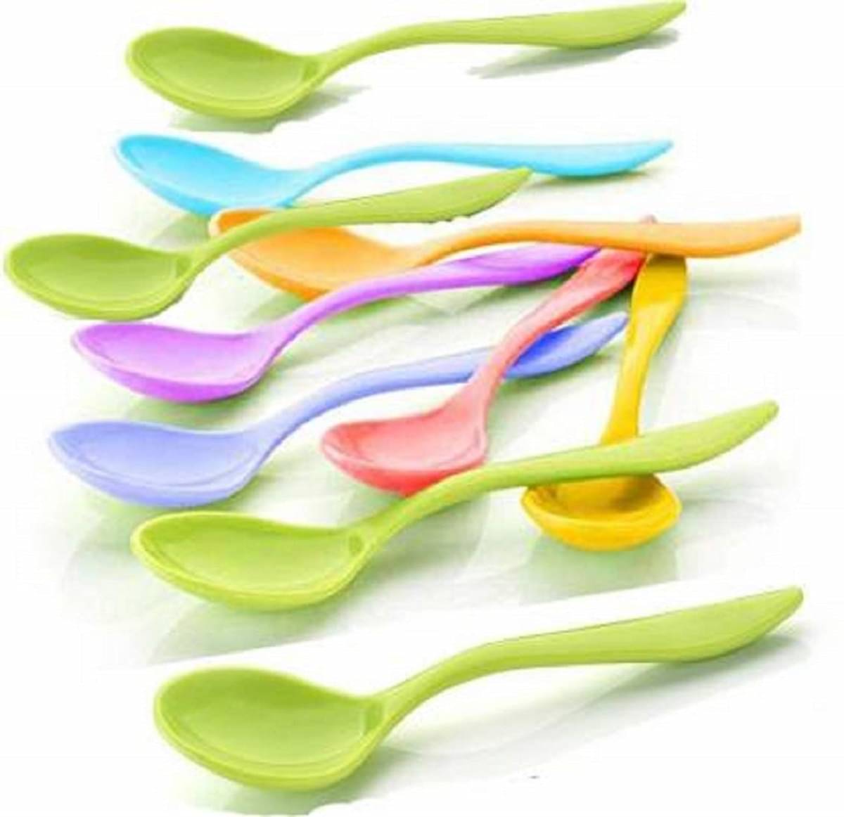     			Magnique Spoon 12 Plastic Baby Spoon Multi Color ( Pack of 12 )