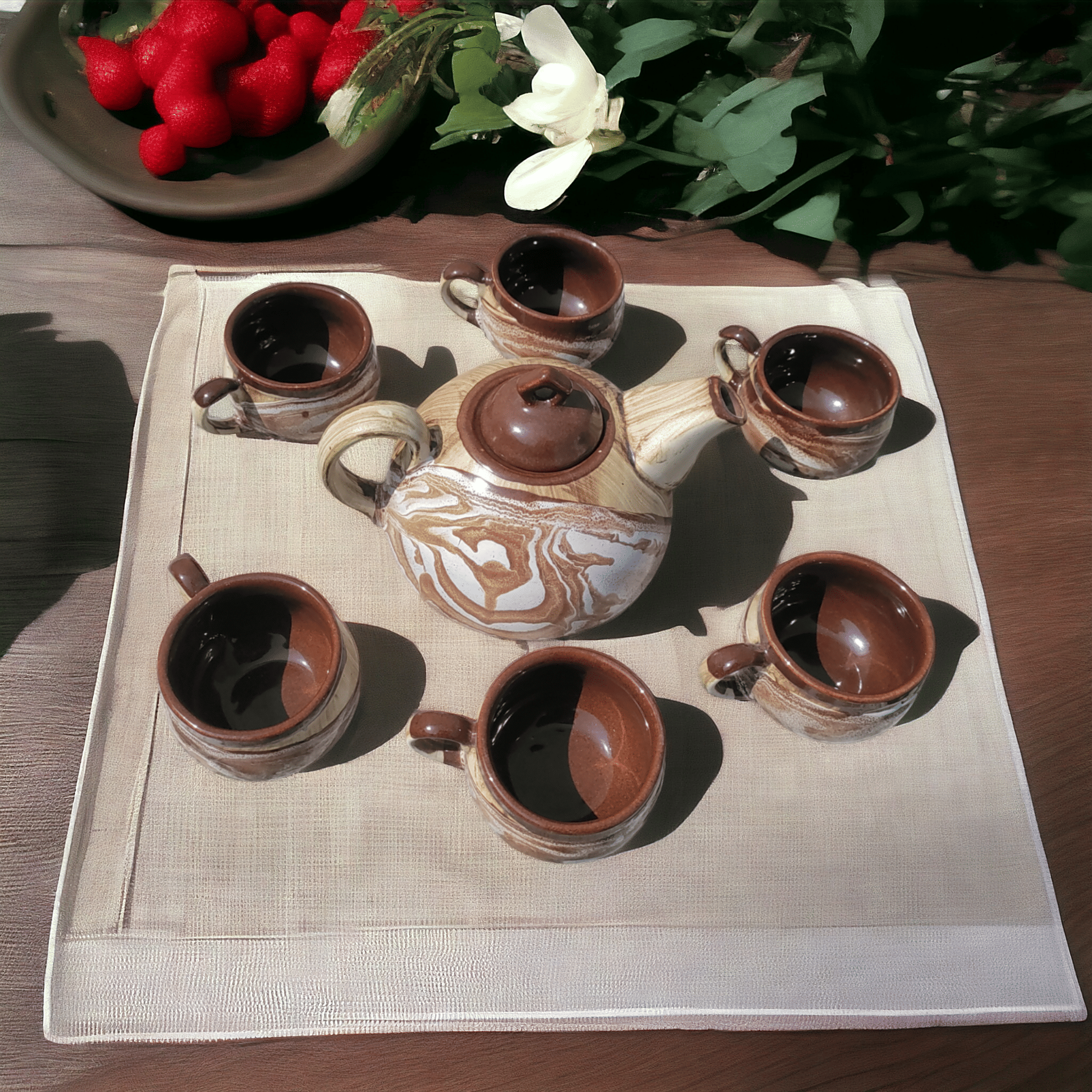     			Malaikah Short 103 Abstract Ceramic Tea Set 800 ml ( Pack of 8 )