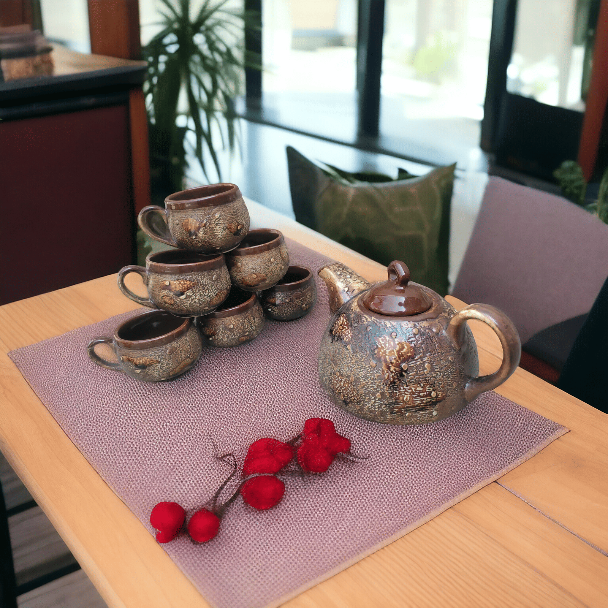    			Malaikah Short 104 Abstract Ceramic Tea Set 800 ml ( Pack of 8 )