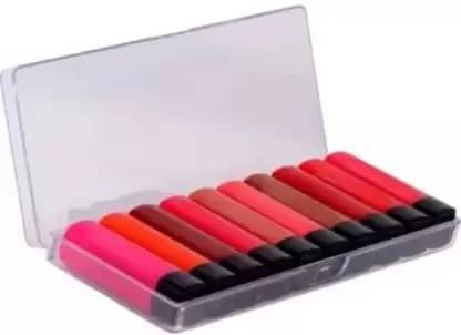     			Mixonshun Multi Matte Long Lasting Liquid Lipstick ( Pack of 10 )