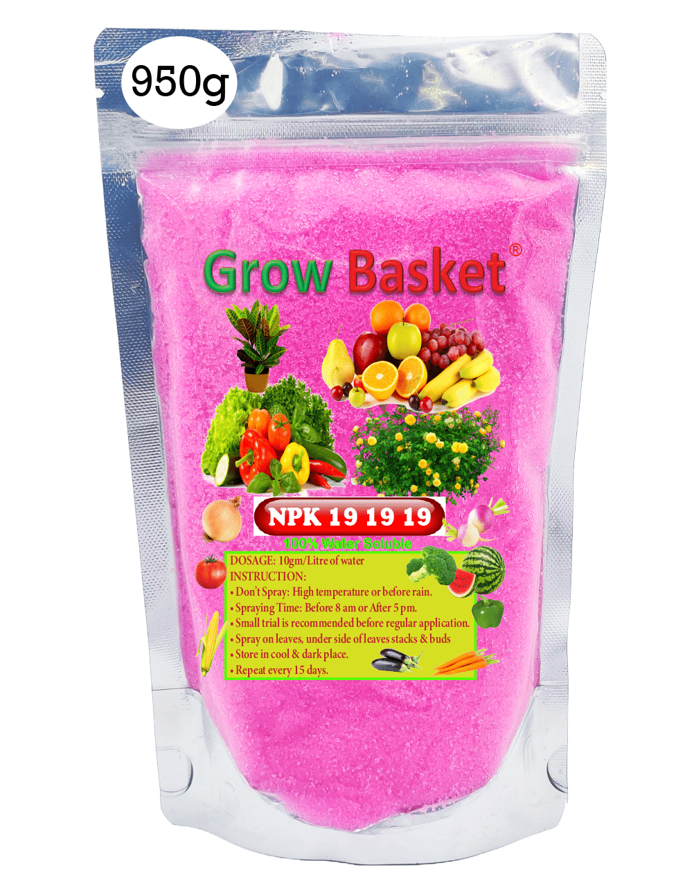 NPK 19:19:19 for Plants | Growth Booster for All Plants | Promotes Healthy Leaves, Root Development & Blooming | Best for Terrace Garden, Balcony Plants | 950g Pack – Water Soluble NPK 19:19:19 for Plants | Growth Booster for All Plants | Promotes Healthy Leaves, Root Development & Blooming | Best for Terrace Garden, Balcony Plants | 950g Pack – Water Soluble