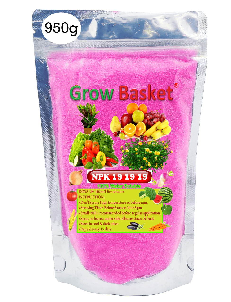     			NPK 19:19:19 for Plants | Complete Plant Food for Indoor & Outdoor Gardening | Ideal for Roses, Hibiscus, Tulsi, Money Plant, Tomato, Chilli | 950g Water Soluble Fertilizer