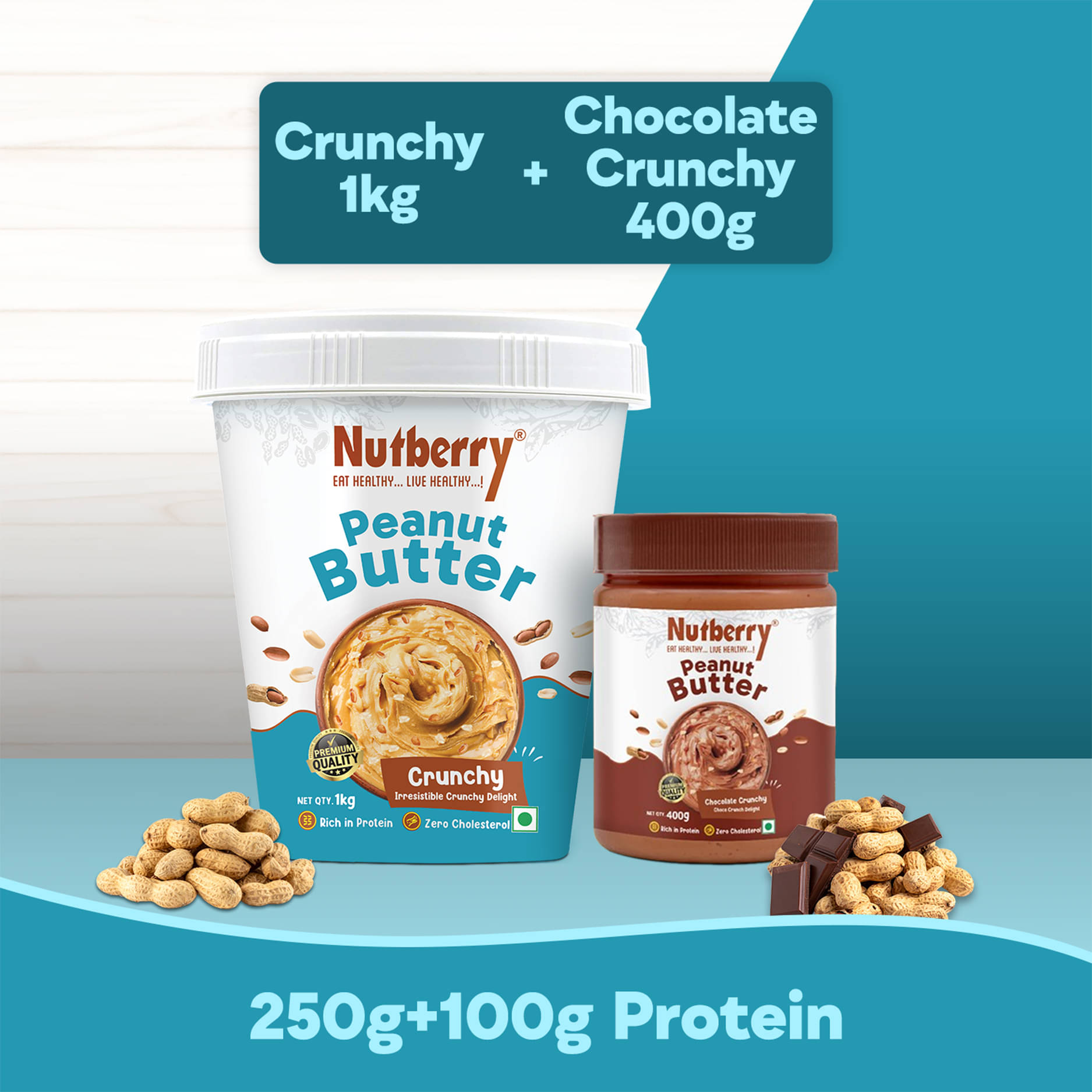     			Nutberry 1.4 kg Crunchy Nut Butter ( Pack of 2 )