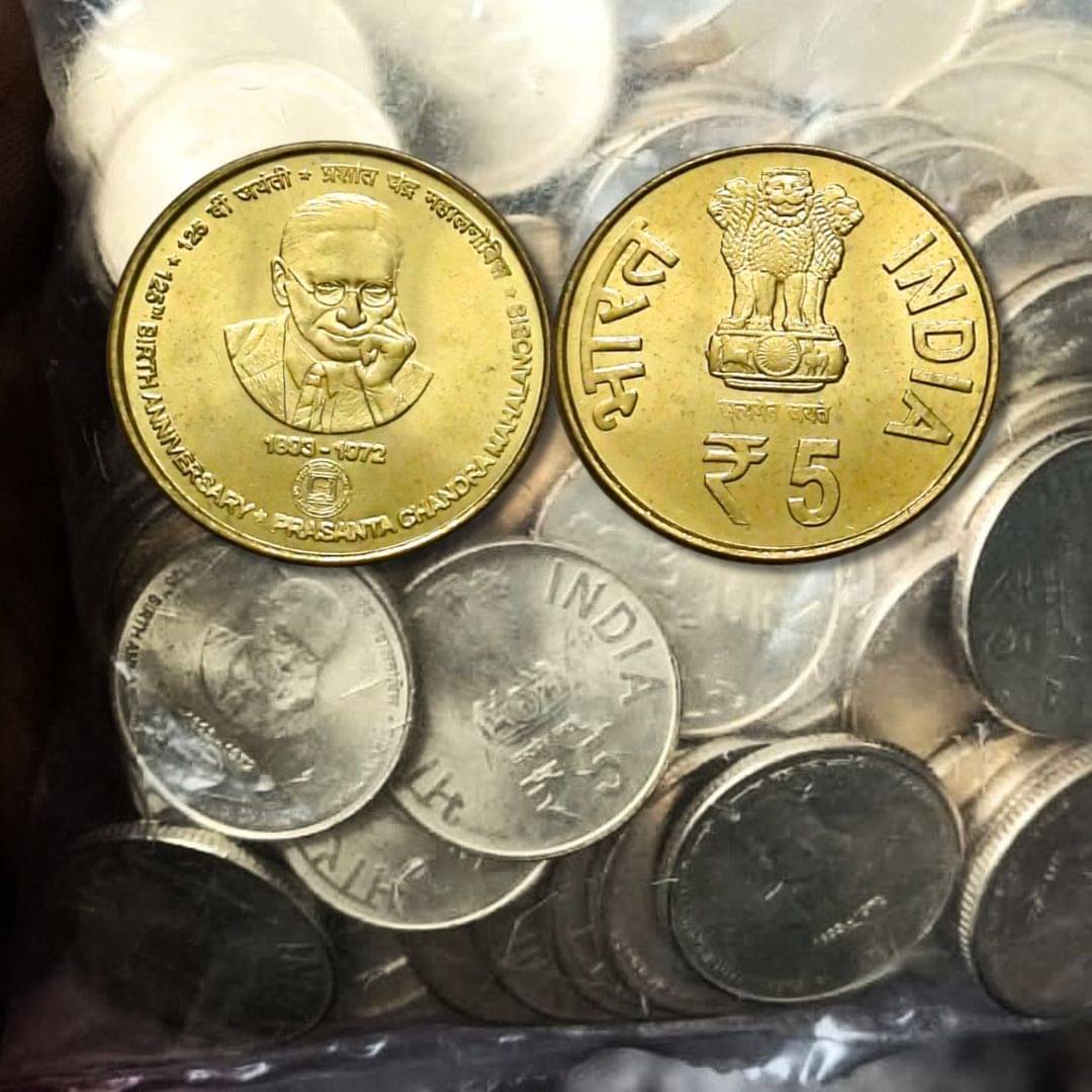 PCM Prasanta Chandra Mahalanobis 5 Ruppes Rare coin (10 pcs lott) Extermaly Rare gem unc 10 pcs lott Kolkata Mint 10 Pcs Given PCM Prasanta Chandra Mahalanobis 5 Ruppes Rare coin (10 pcs lott) Extermaly Rare gem unc 10 pcs lott Kolkata Mint 10 Pcs Given