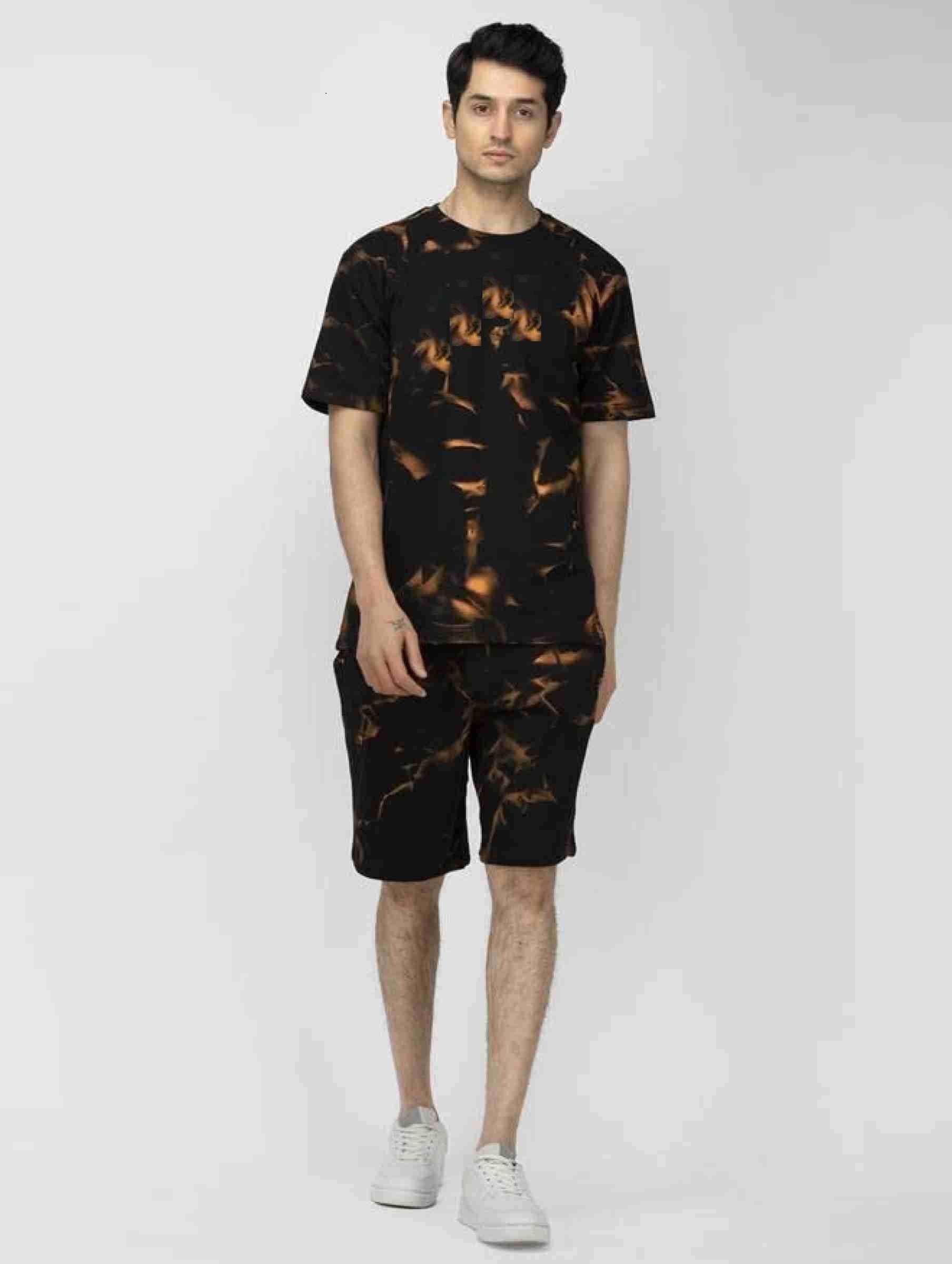     			Pink Angel Men's T-shirt With Shorts Co-Ords Set ( Pack of 1 , Gold )