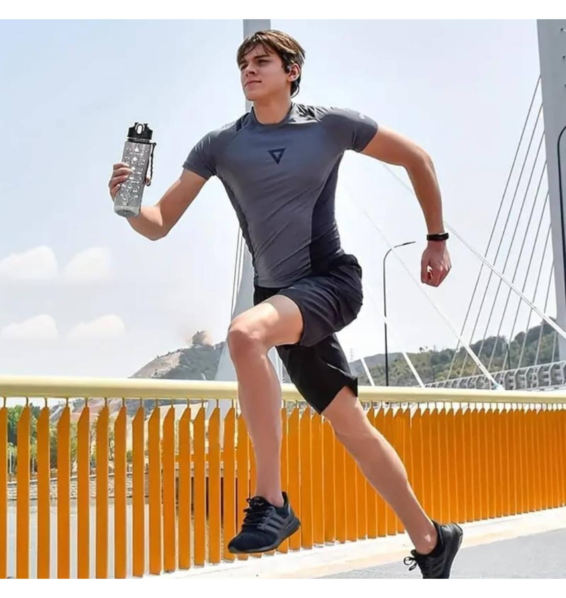 QMKT 900ml Clear Motivation Sipper Bottle for Gym (Mix Color) Plastic Multicolor 900 mL Sipper ( Pack of 1 ) QMKT 900ml Clear Motivation Sipper Bottle for Gym (Mix Color) Plastic Multicolor 900 mL Sipper ( Pack of 1 )