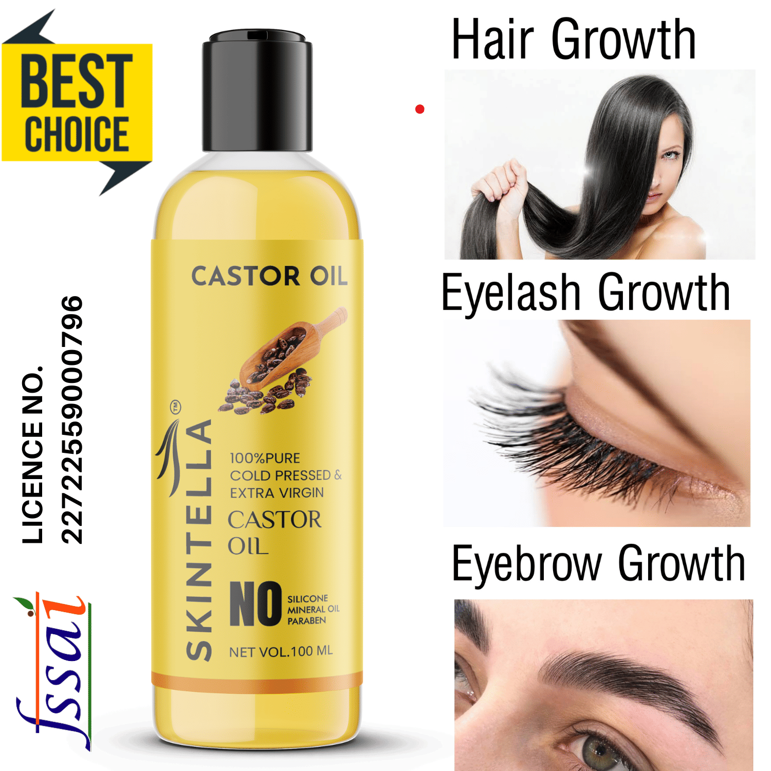     			Skintella Hair Growth Castor Oil 100 ml ( Pack of 1 )