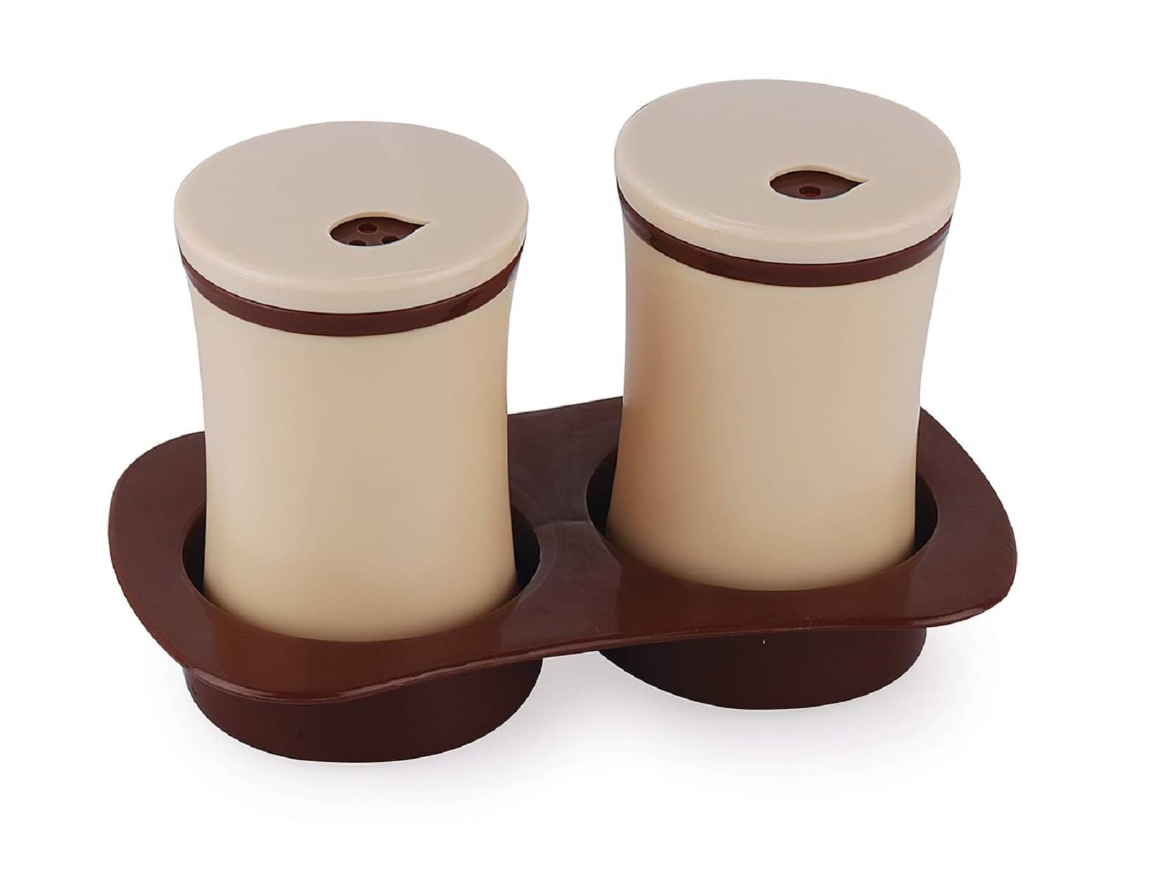 Sonal - Sprinkle Salt & Pepper Jar with Stand (Elegant Shape) - Plastic - 2 Piece Salt & Pepper Set (Plastic) (Beige))     			Sonal - Sprinkle Salt & Pepper Jar with Stand (Elegant Shape) - Plastic - 2 Piece Salt & Pepper Set (Plastic) (Beige))