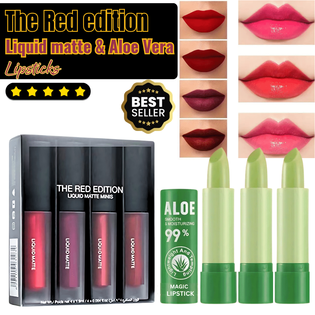     			Sonavi Green,Red Matte Waterproof Stain Lipstick ( Pack of 7 )