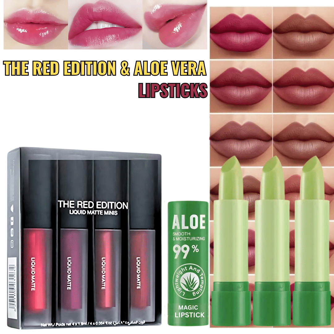     			Sonavi Red,Green Matte Waterproof Stain Lipstick ( Pack of 7 )