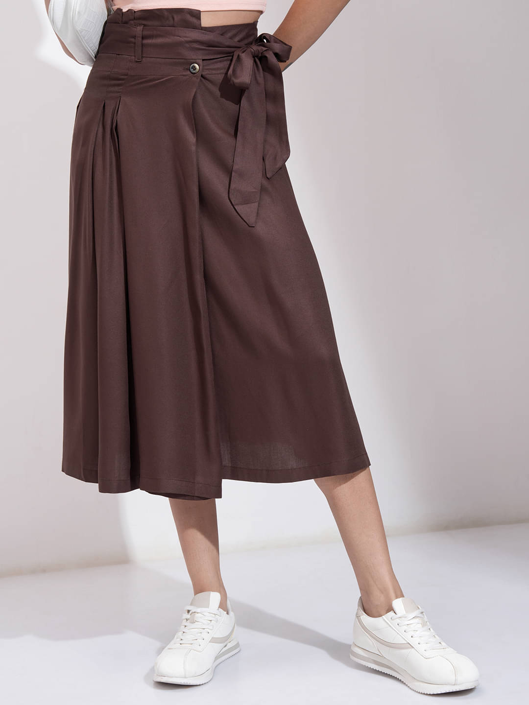     			Tokyo Talkies Brown Viscose Women's Flared Skirt ( Pack of 1 )