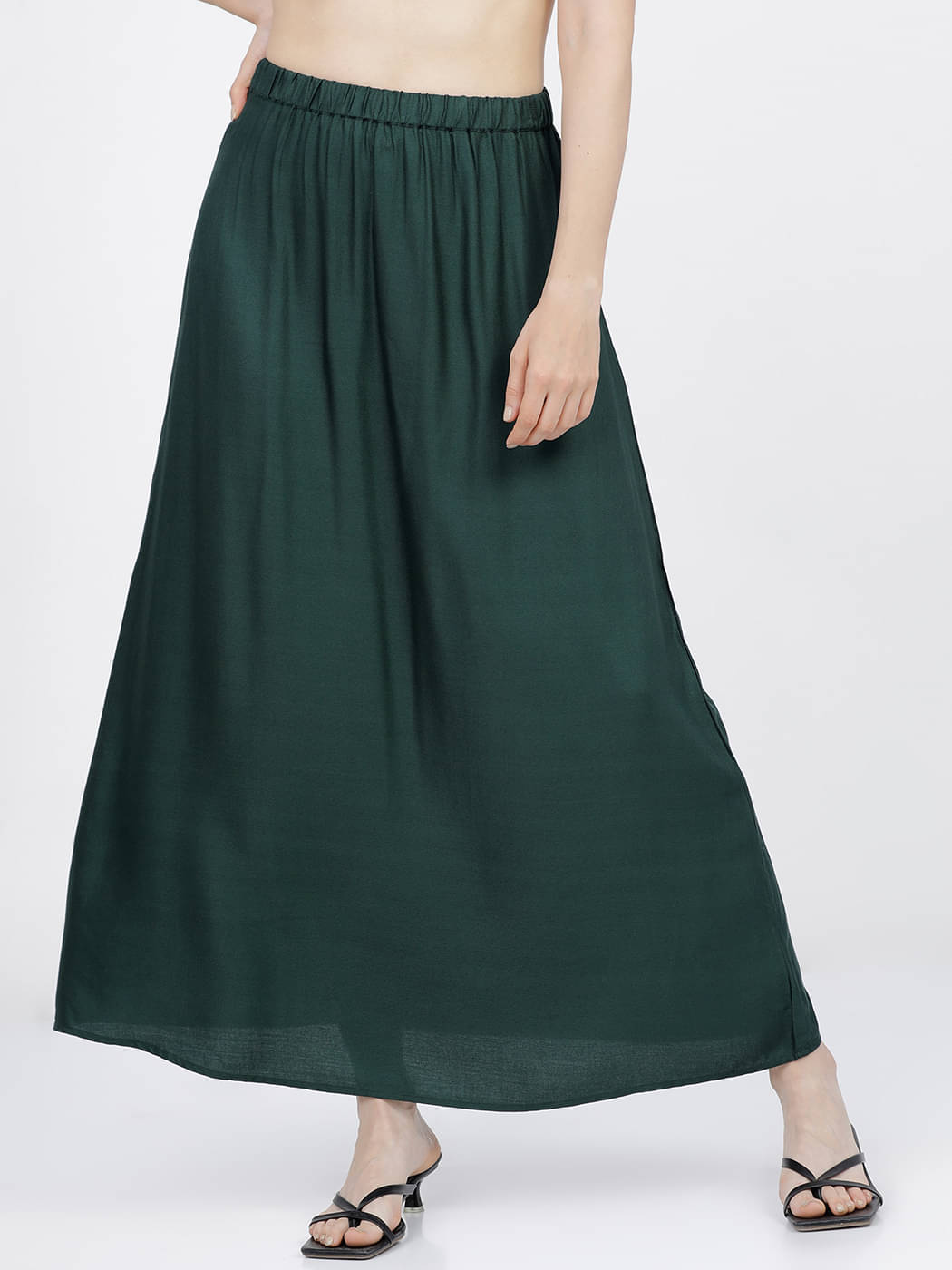Tokyo Talkies Green Viscose Women's Flared Skirt ( Pack of 1 )     			Tokyo Talkies Green Viscose Women's Flared Skirt ( Pack of 1 )