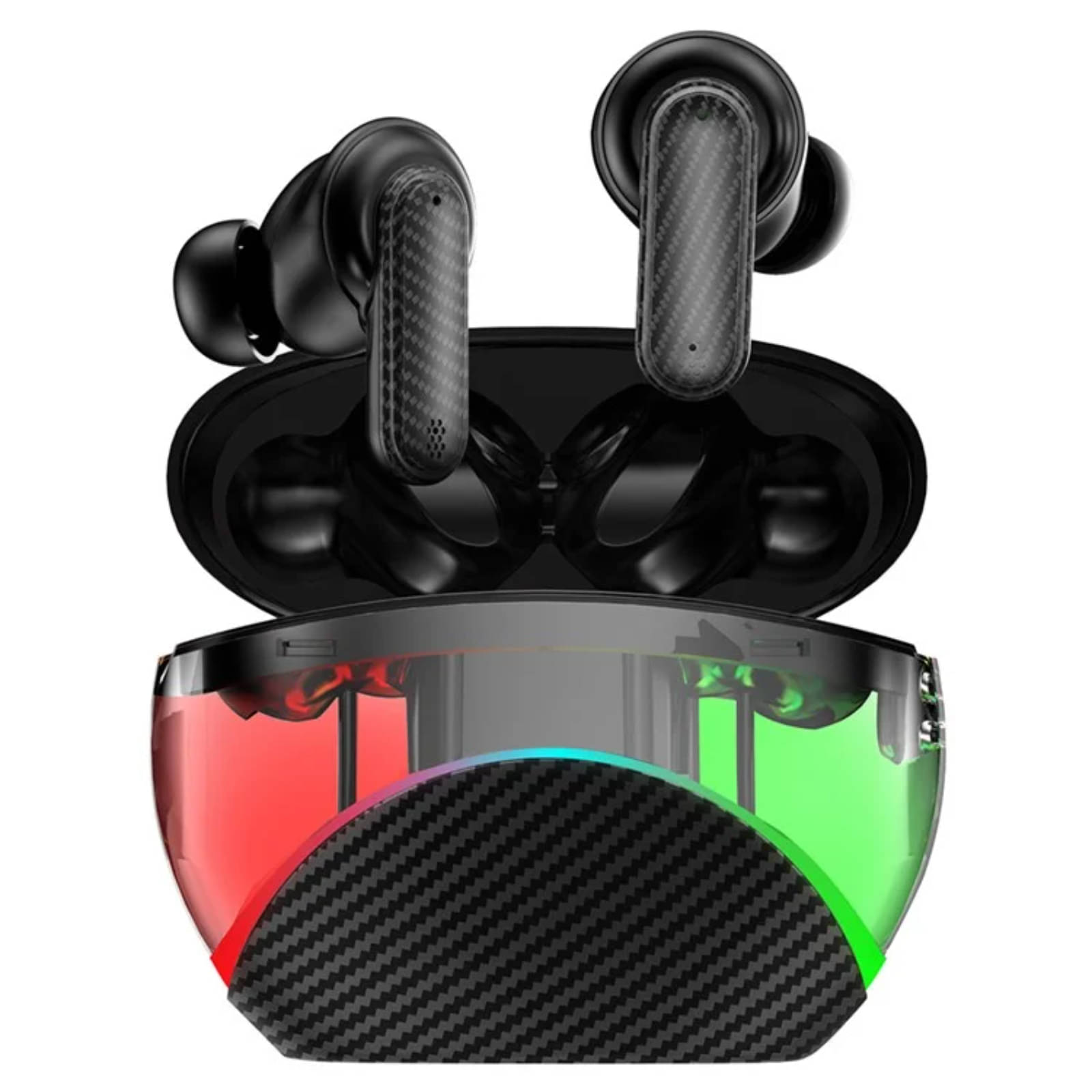     			VEHOP CARBON Active Noise Cancellation TWS | ~32dB ANC & Transparency Mode | Upto 40Hrs Playtime | Bluetooth V5.4 | Quad Mics with AI-ENC | 40ms Low Latency Gaming | Breathing LED Lights Truly Wireless Earbuds