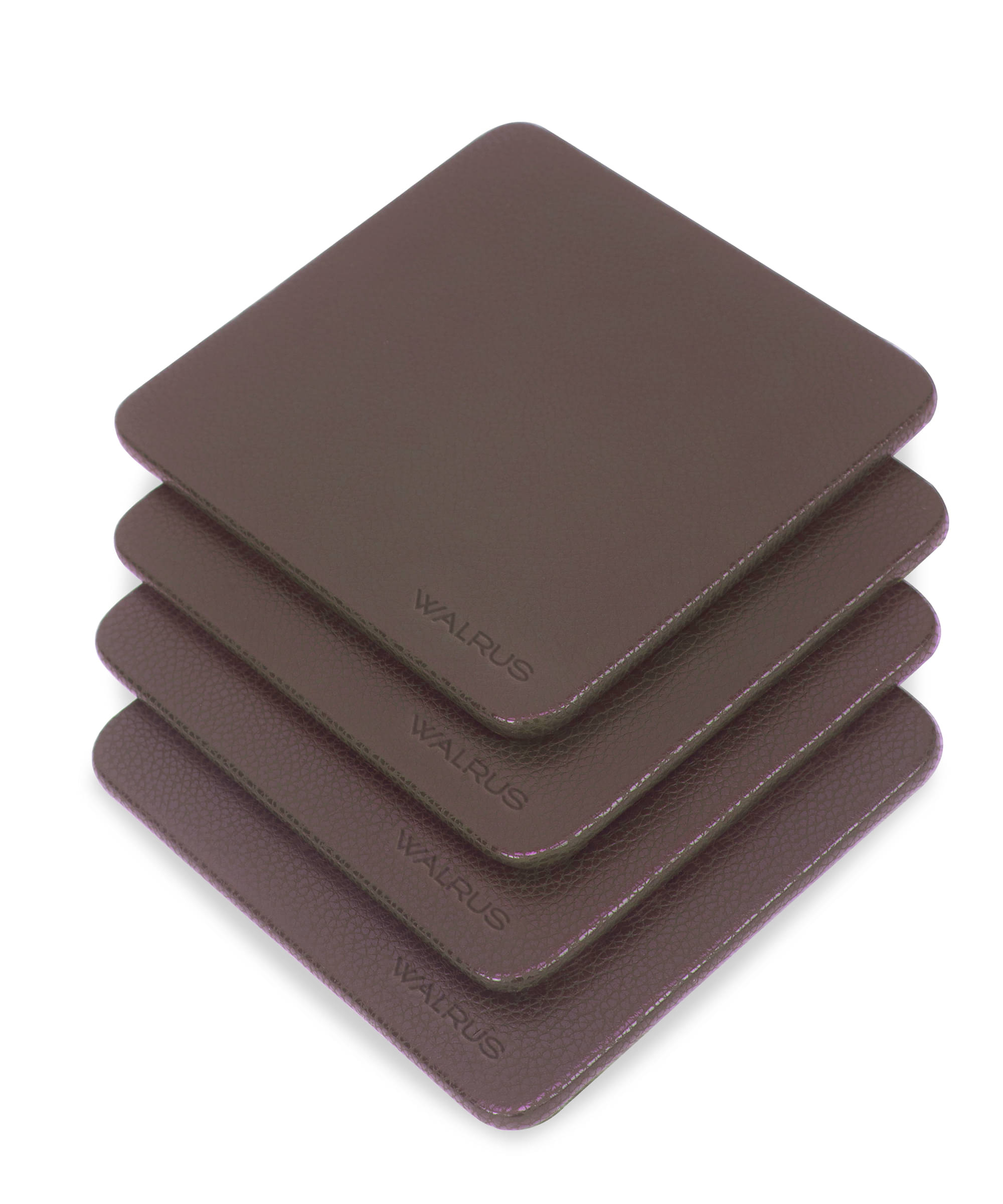     			Walrus Set of 4 Faux Leather Coaster