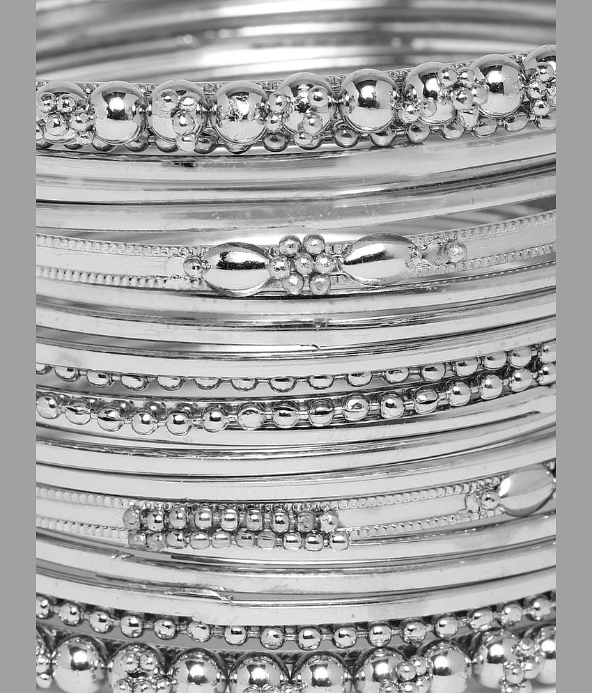 YouBella Antique Look Jewellery Silver Plated Traditional Bracelet Bangles set for women (2.8)