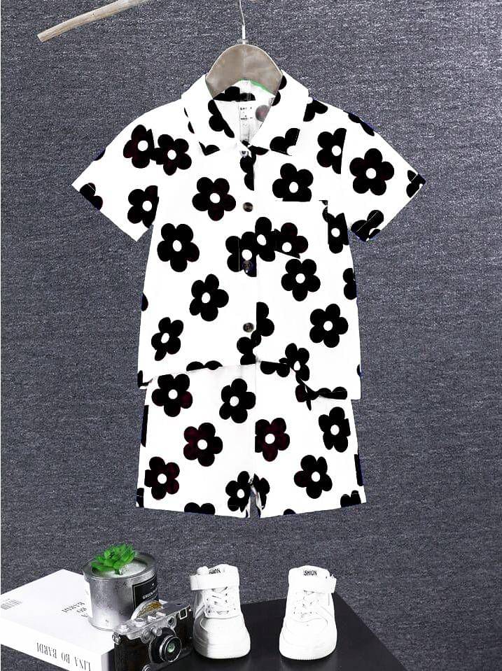     			fastdeal Pack of 1 Boys Cotton Shirt & Shorts Set ( Black )
