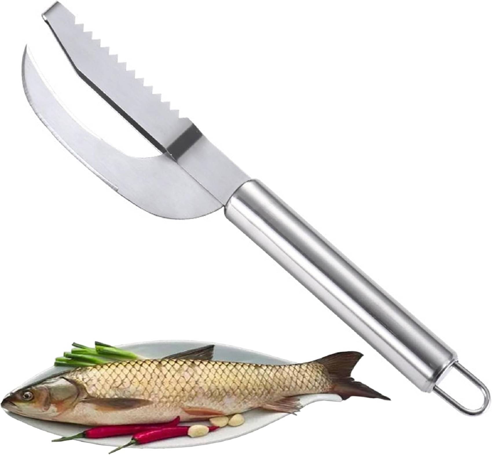     			forral Fish Scale Knife Cut Scrape Dig 3-in-1 Tool