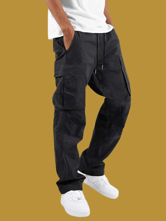     			ikigai Regular Flat Men's Cargos - Black ( Pack of 1 )