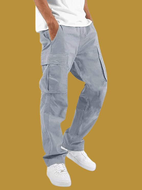    			ikigai Regular Flat Men's Cargos - Grey ( Pack of 1 )