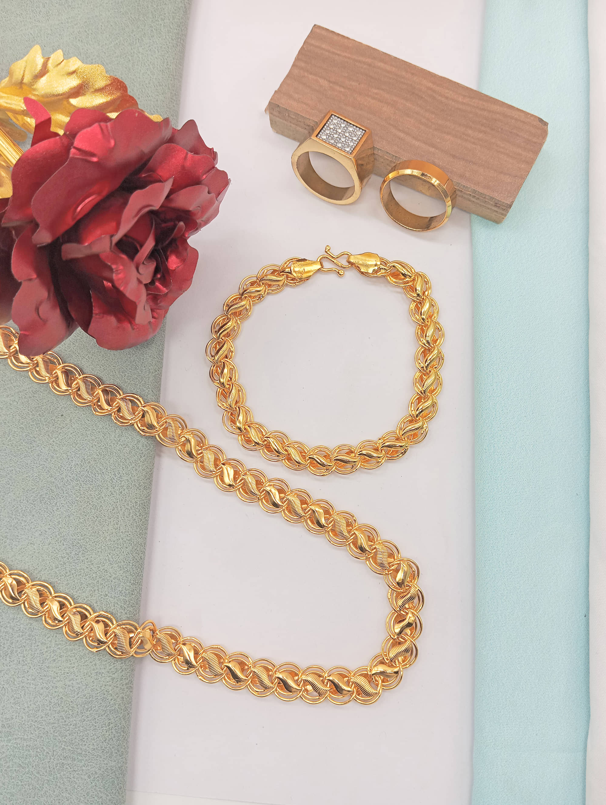 shankhraj mall Gold Plated Chains Combo ( Set of 1 )