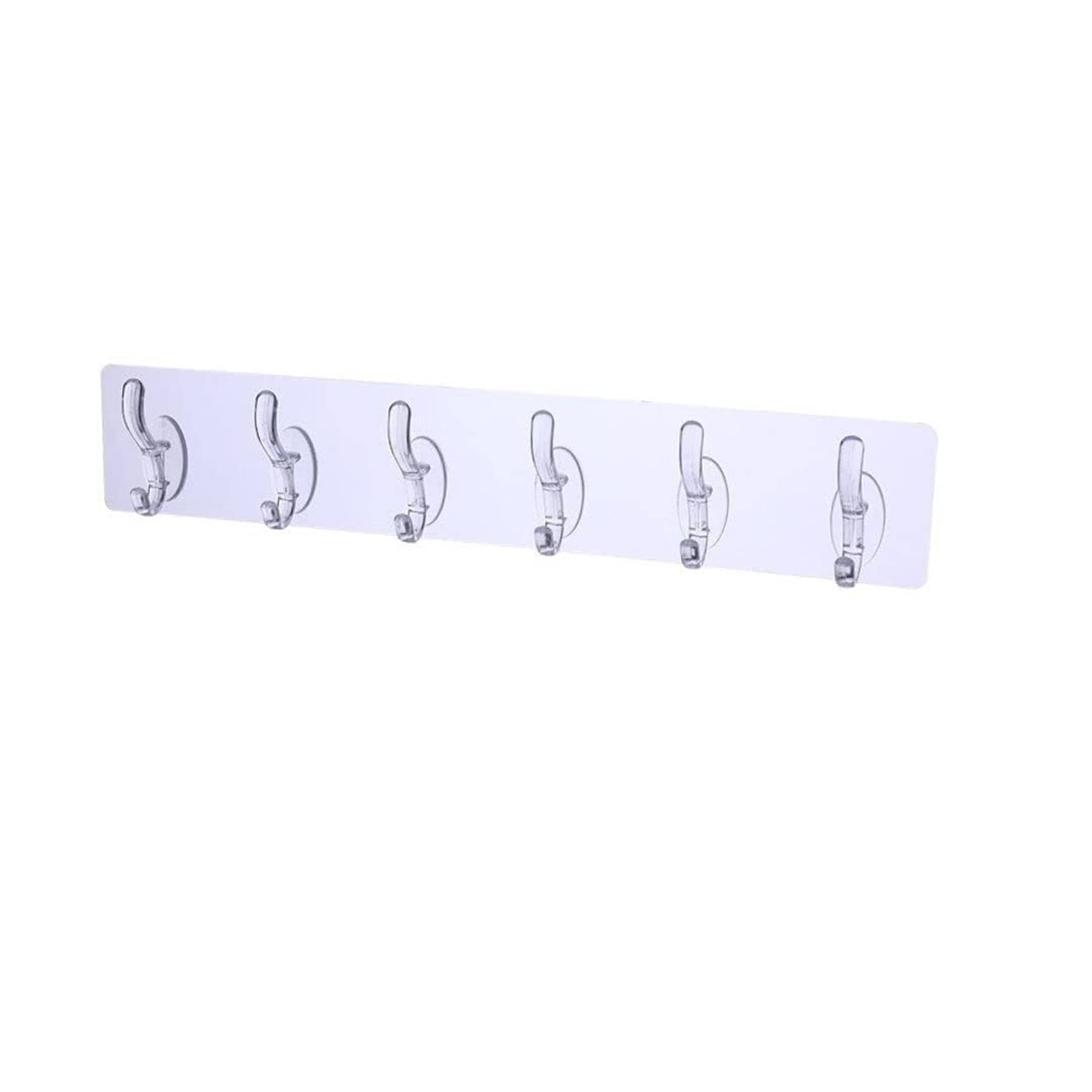     			ATIPRIYA Self Adhesive Multi-Purpose 6 Hook Sticker | Strip Heavy Duty Sticky Wall Hooks for Hanging Kitchen, Bathroom, Door, Bedroom, Wardrobes | Transparent, Waterproof