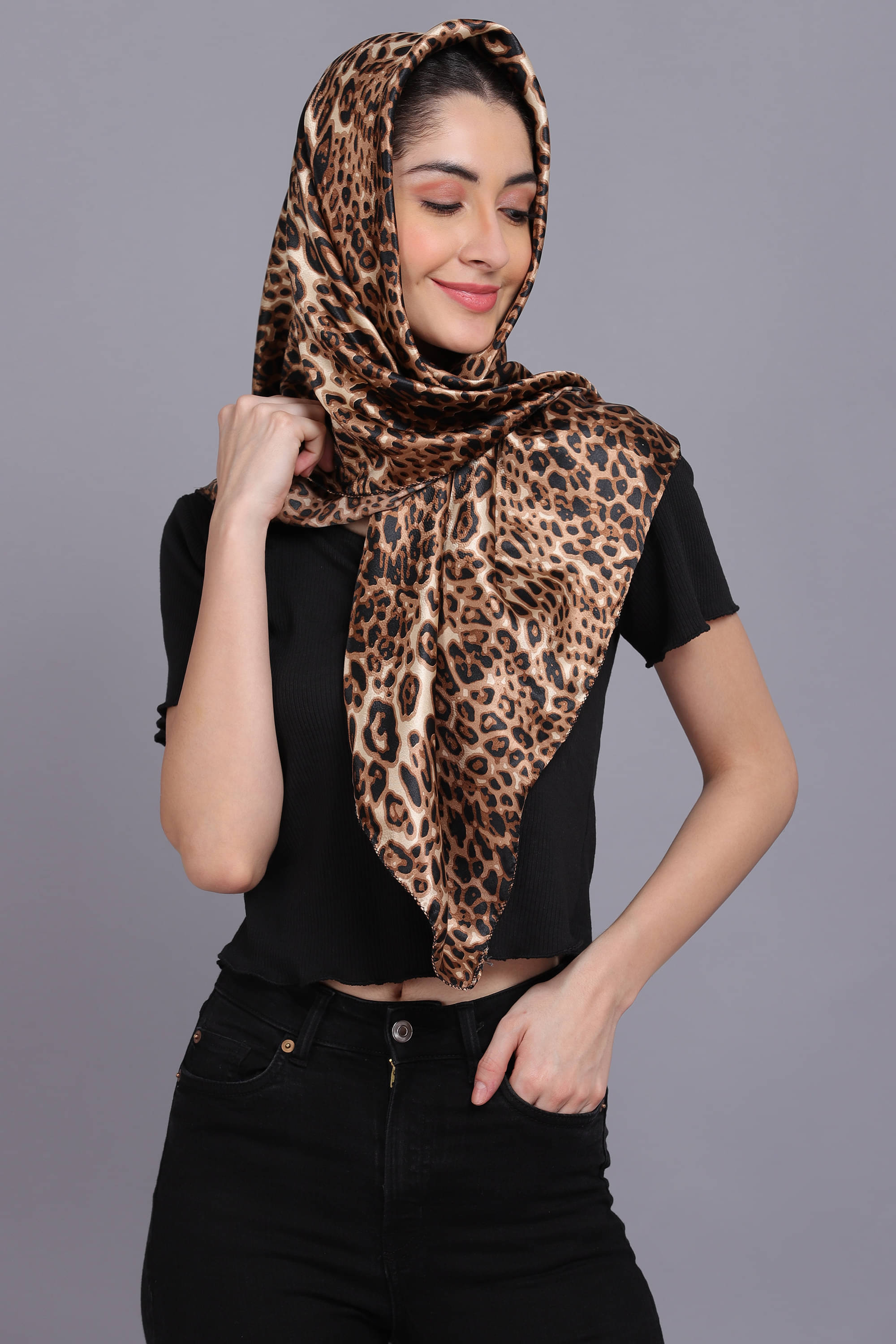     			AXOLOTL Multicolor Satin Women's Scarf ( Pack of 1 )