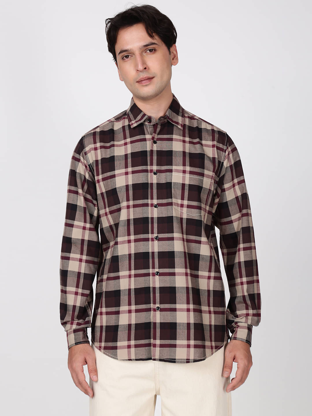     			Bene Kleed 100% Cotton Regular Fit Checks Full Sleeves Men's Casual Shirt - Multicolor ( Pack of 1 )